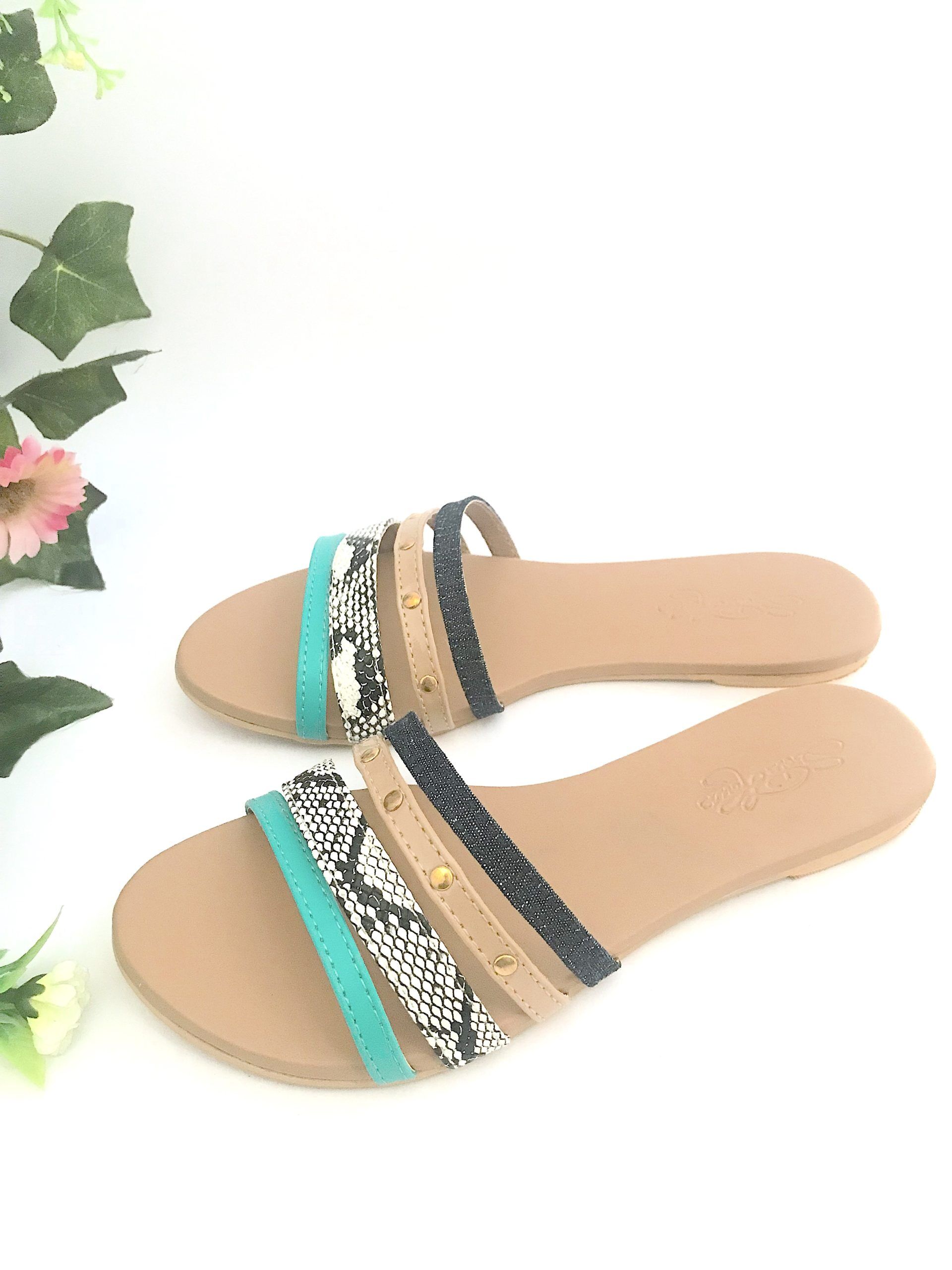 Snake Print Multi Strap Sliders 2 Snake Print Multi Strap Sliders - Image 2