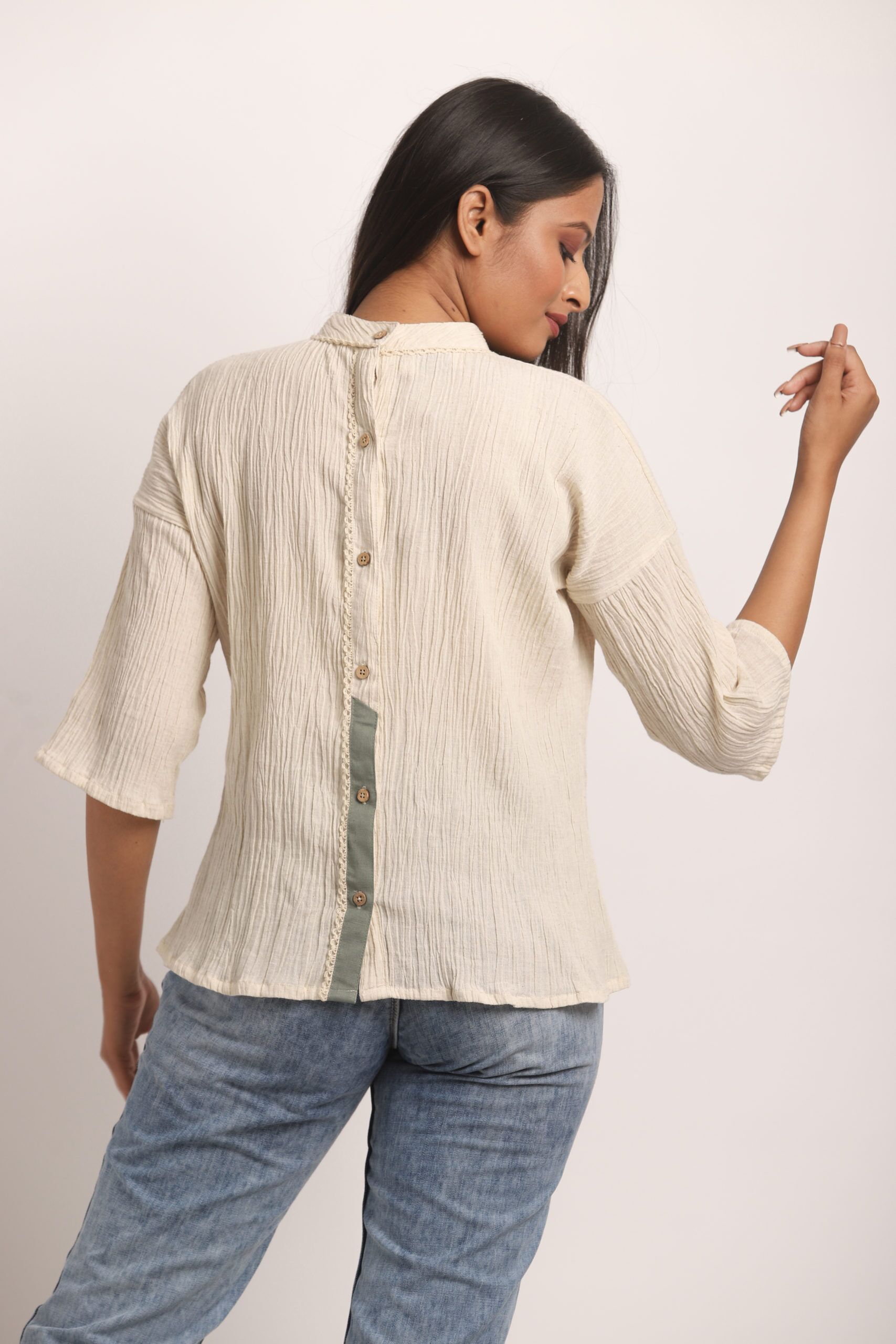 Cream Wrinkled Top 5 Cream Wrinkled Top - Image 5